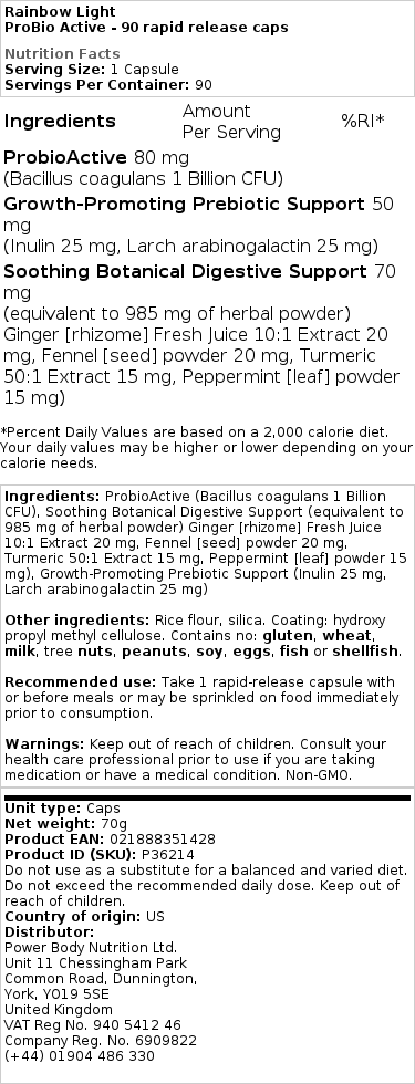 ProBio Active - 90 kapslí s rychlým uvolňováním - Obrázek 2