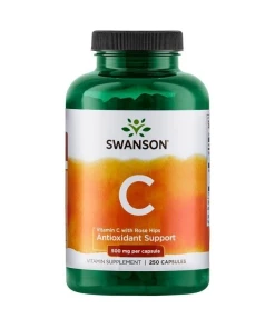 SWANSON Witamina C500 + dzika ró¿a 250 kaps - Eco Supplements CZ