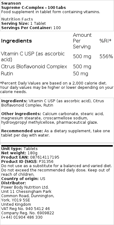 Supreme C-Komplex - 100 tablet - Obrázek 2