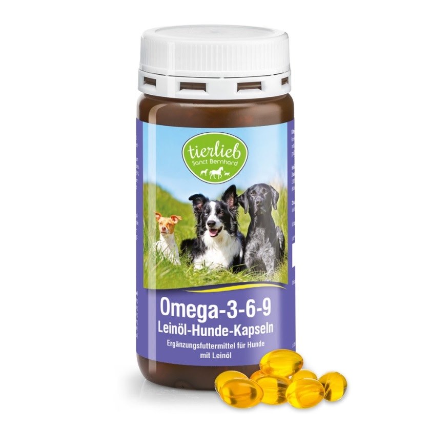 TIERLIEB Omega-3-6-9 Linseed Oil Dog Capsules (180 caps)