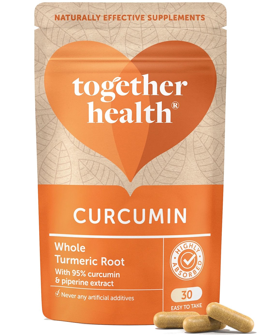 TOGETHER Curcumin & whole Turmeric Root with piperine extract 95% (30 caps)