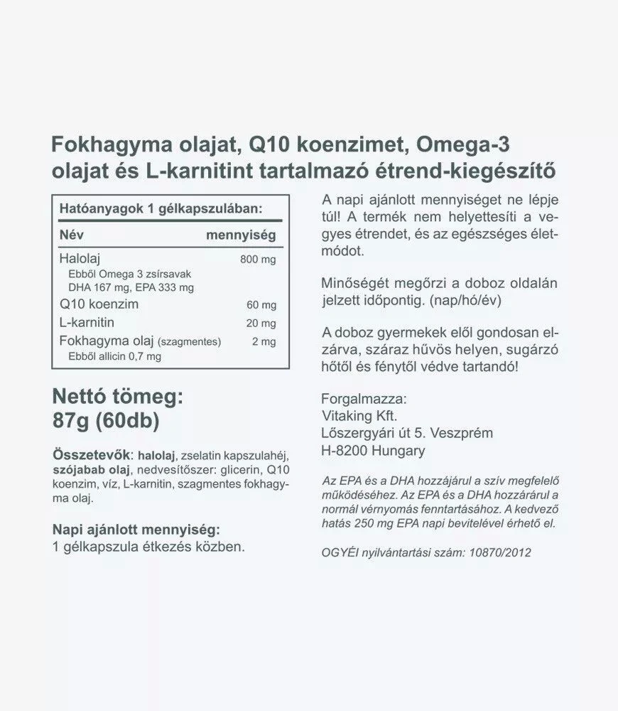 Vitaking - Vitaking Cardiolic® - Formule pro podporu srdce (60 měkkých kapslí) - Obrázek 2