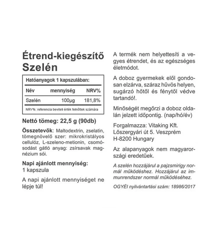 Vitaking - Vitaking Selen Select (90 kapslí) - Obrázek 2