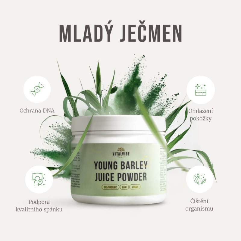 Vitalvibe - 100% mladý ječmen, organický prášek - Obrázek 3