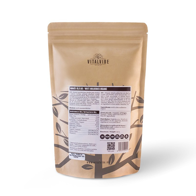 Vitalvibe - Bílé moruše bio, 250 g - Obrázek 2
