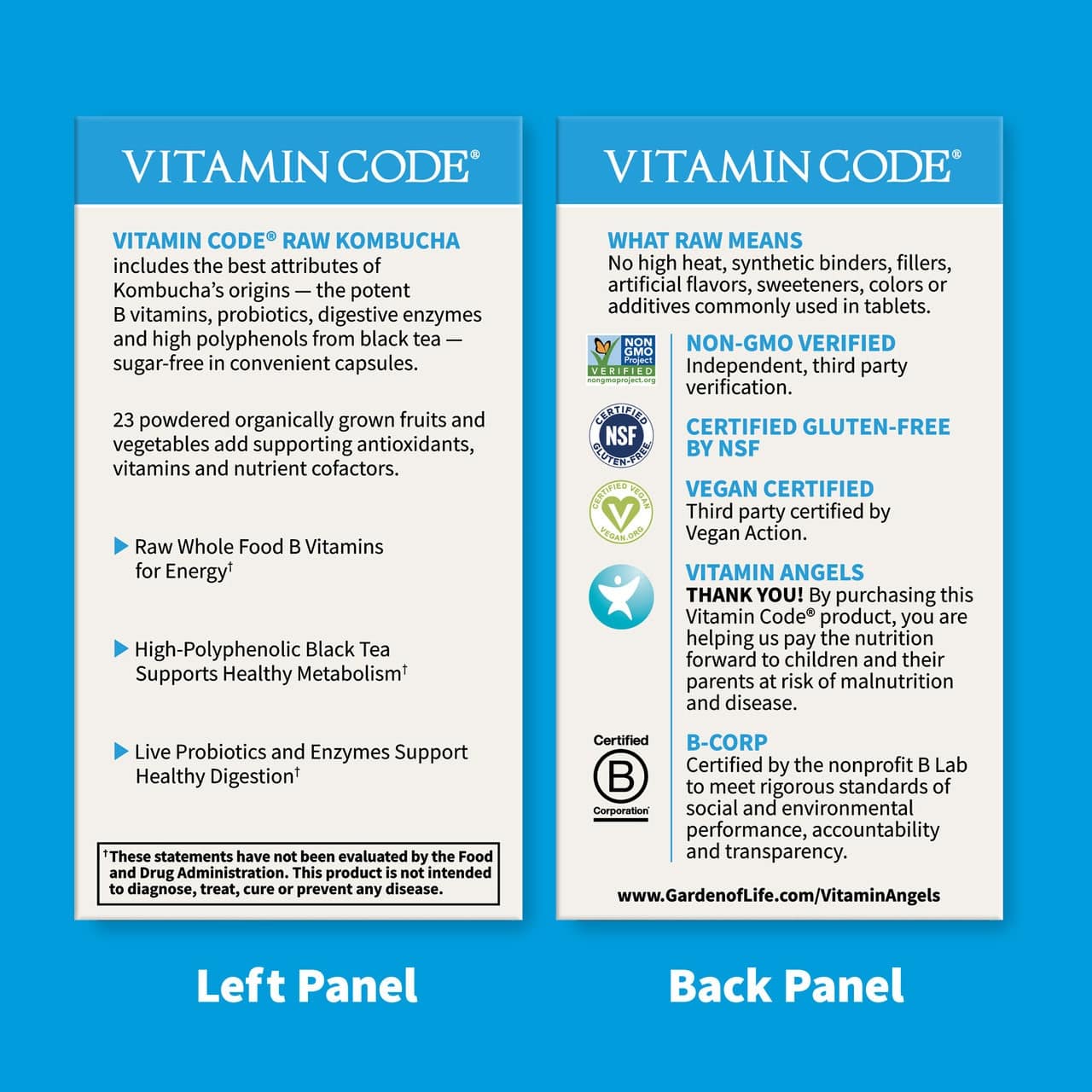 Vitamin Code Raw Kombucha - 60 veganských kapslí - Obrázek 3