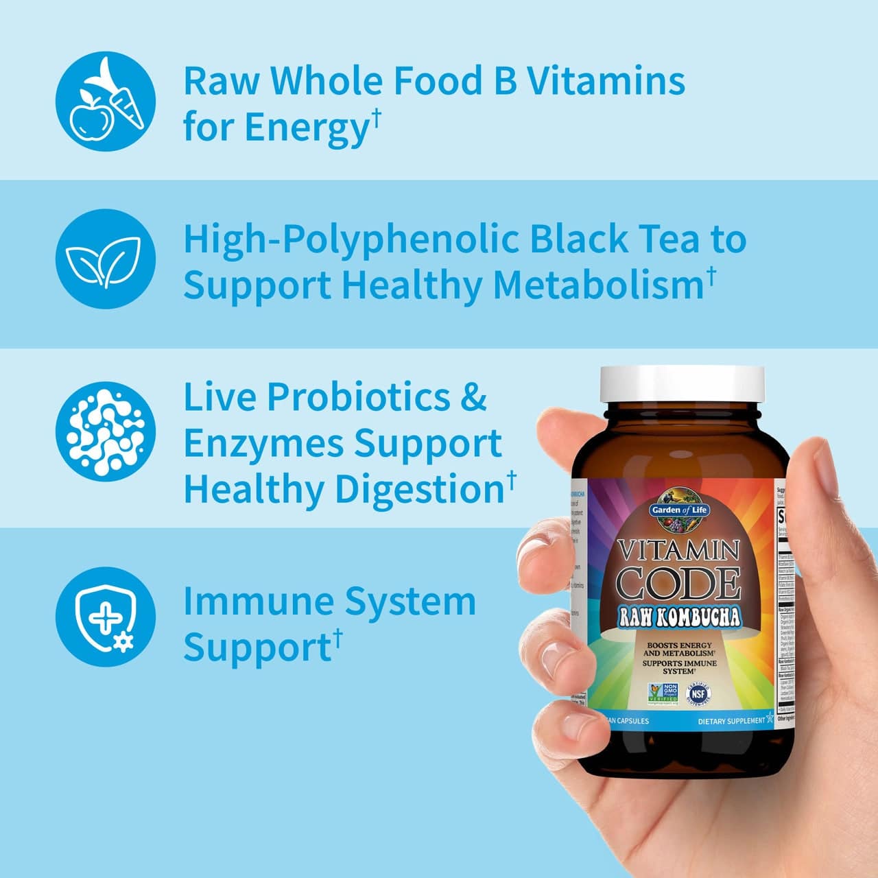 Vitamin Code Raw Kombucha - 60 veganských kapslí - Obrázek 5