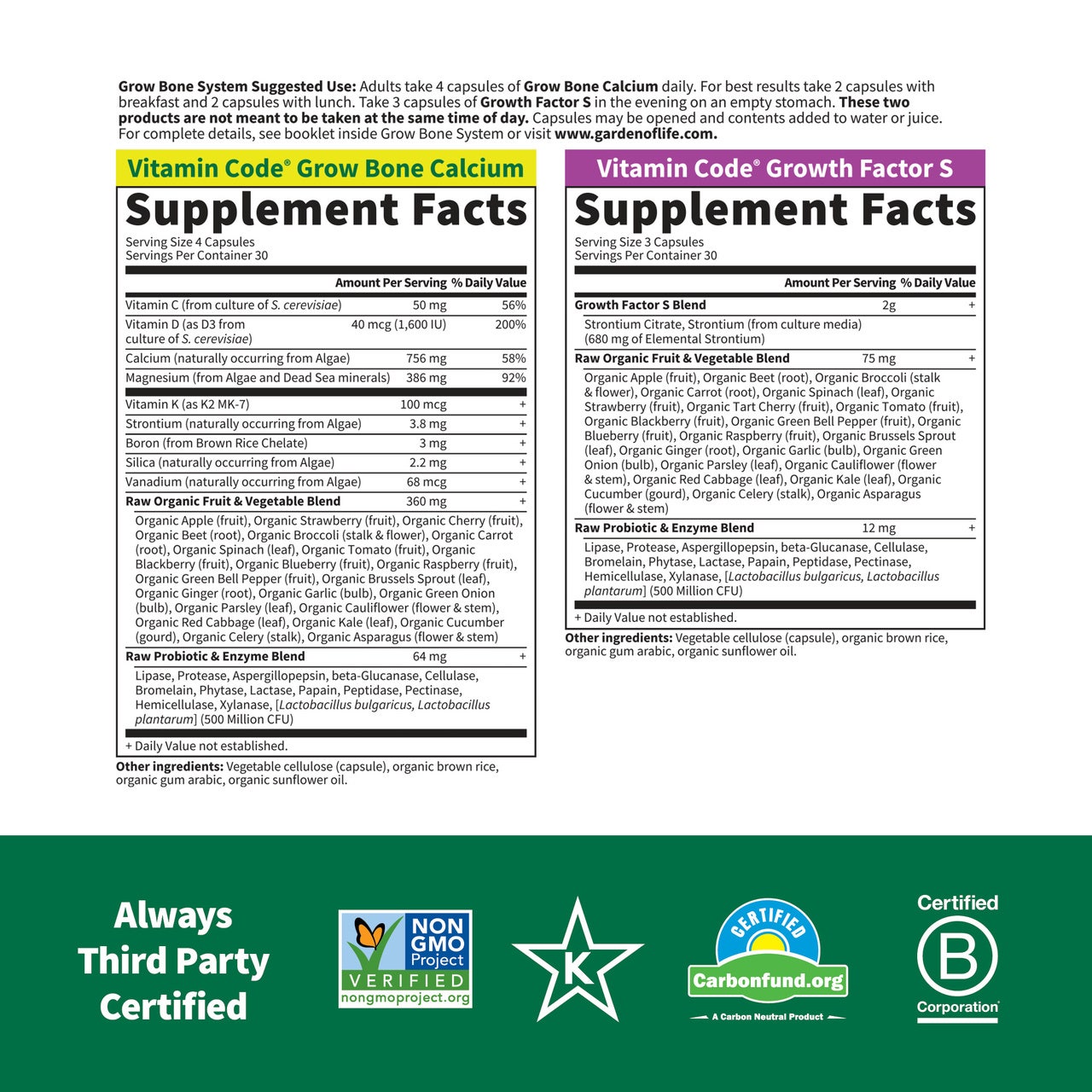 Vitamin Code Systém pro růst kostí - zásoba na 30 dní - Obrázek 2