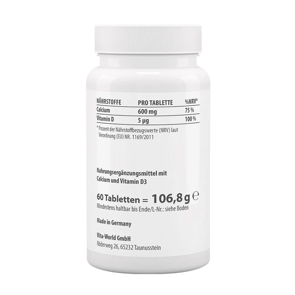 Vitaworld - Vitaworld Vápník 600 plus vitamin D3 (60 tablet) - Obrázek 2