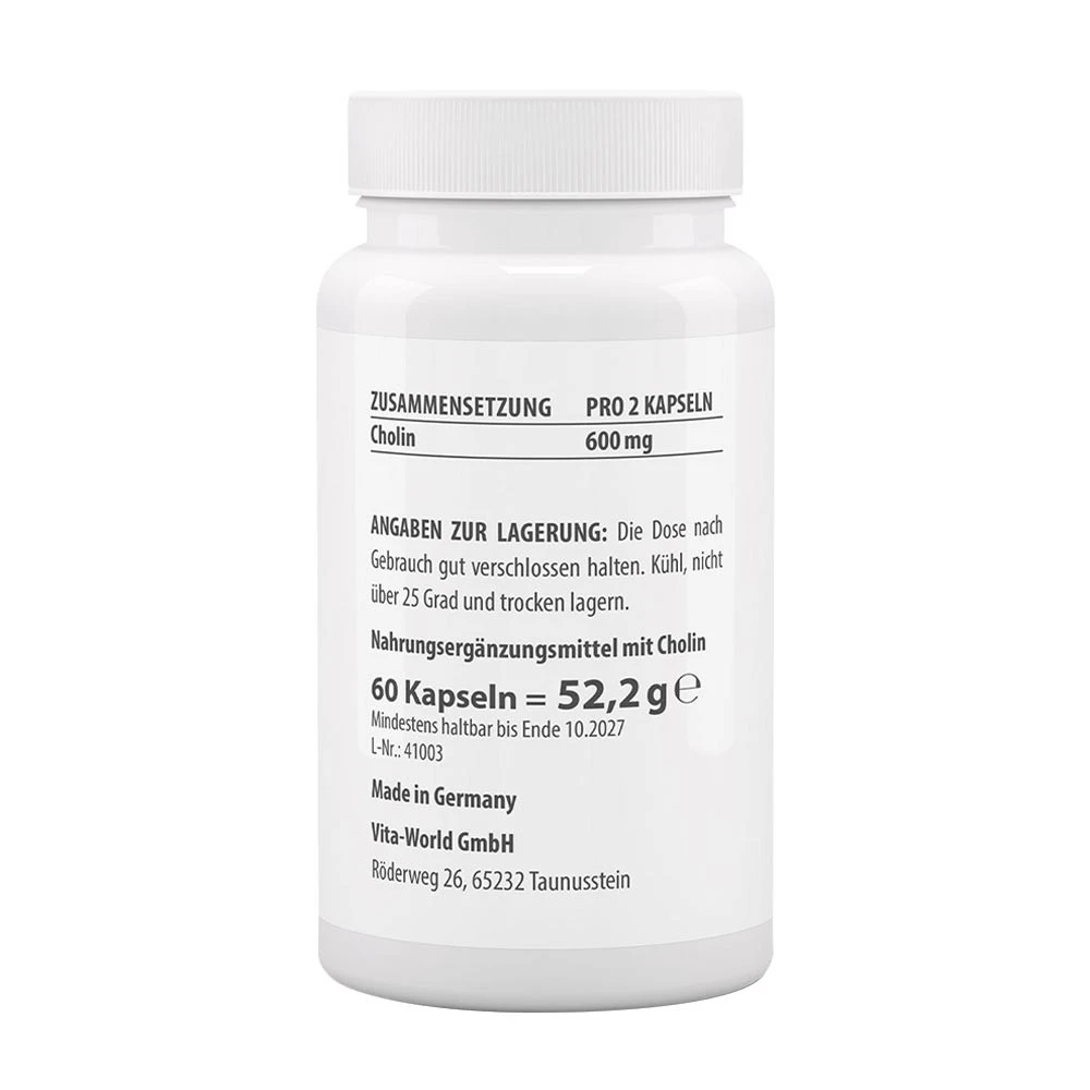 Vitaworld - Vitaworld Cholin 600 mg (60 kapslí) - Obrázek 2