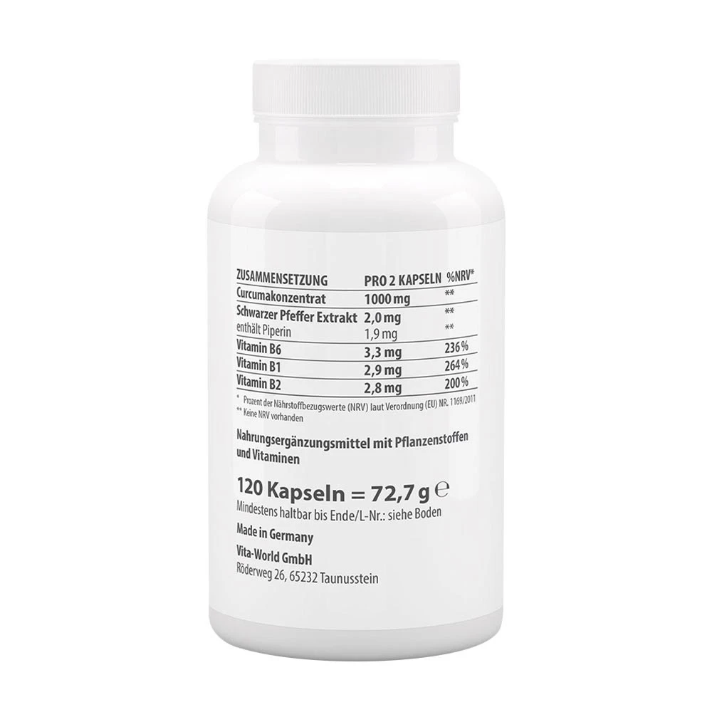 Vitaworld - Kurkuma 500 mg (120 kapslí) - Obrázek 2