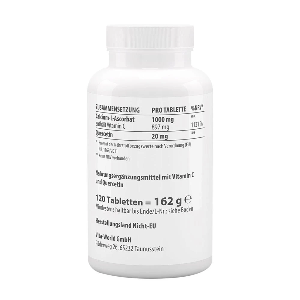 Vitaworld - Vitaworld Vitamin C 1000 s pufrací + Kvercetin (120 tablet) - Obrázek 2