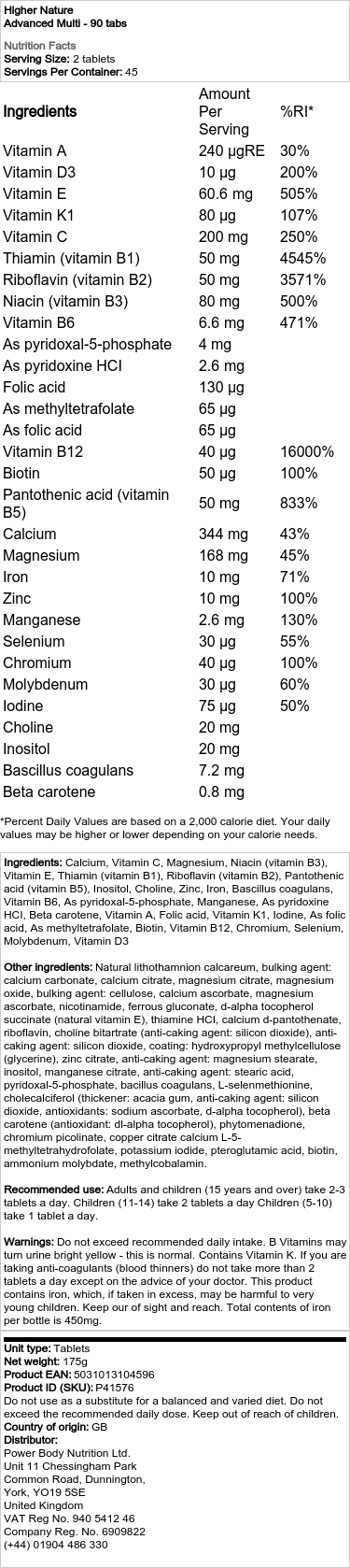 Pokročilý multivitamin - 90 tablet - Obrázek 2