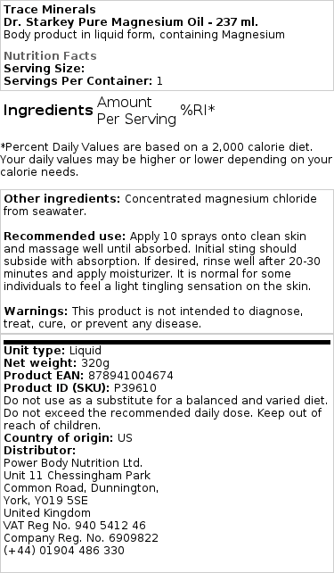 Dr. Starkey ren magnesiumový olej - 237 ml - Obrázek 2
