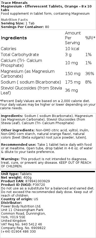 Hořčík - šumivé tablety - Obrázek 2