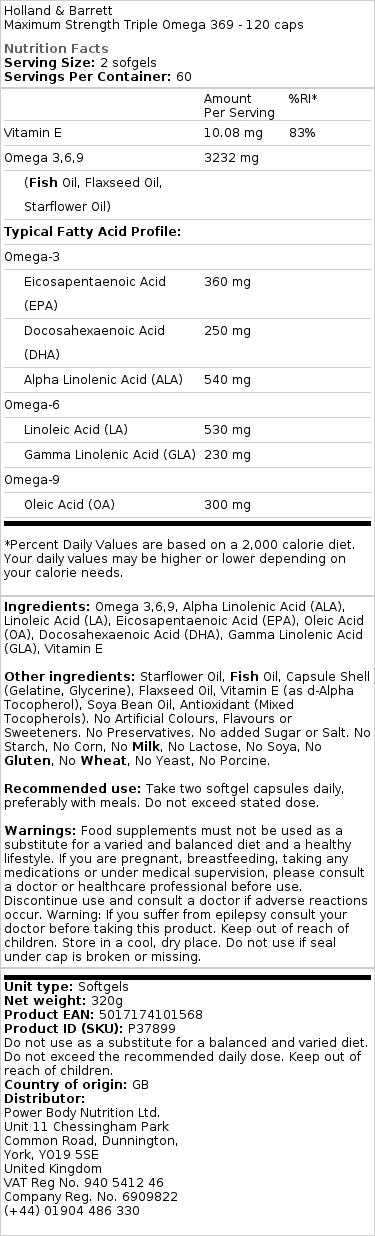Maximální síla Triple Omega 3-6-9 - 120 kapslí - Obrázek 3