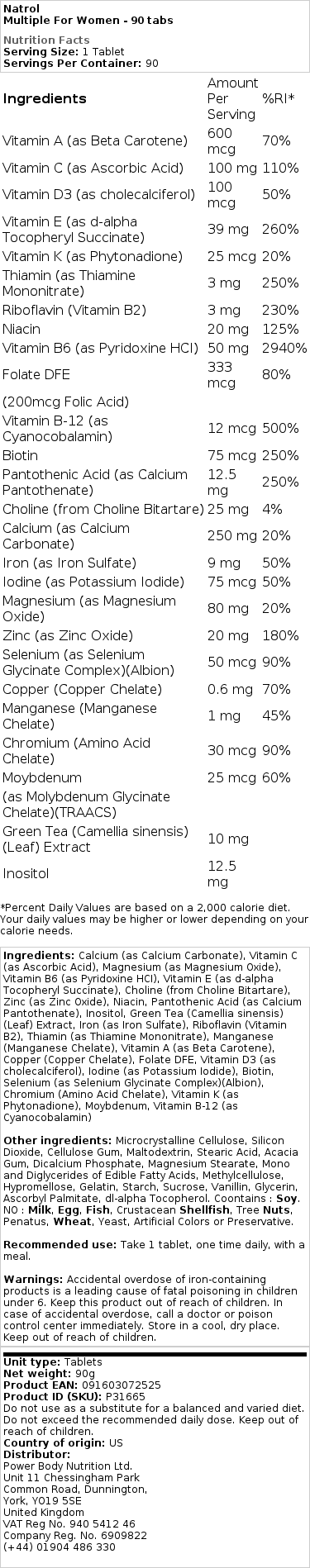 Multivitamín pro ženy - 90 tablet - Obrázek 2