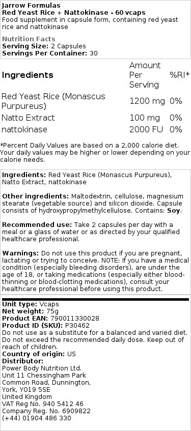 Červená rýže s nattokinázou - 60 kapslí - Obrázek 2