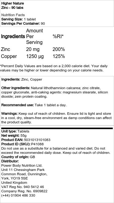 Zinek - 90 tablet - Obrázek 2