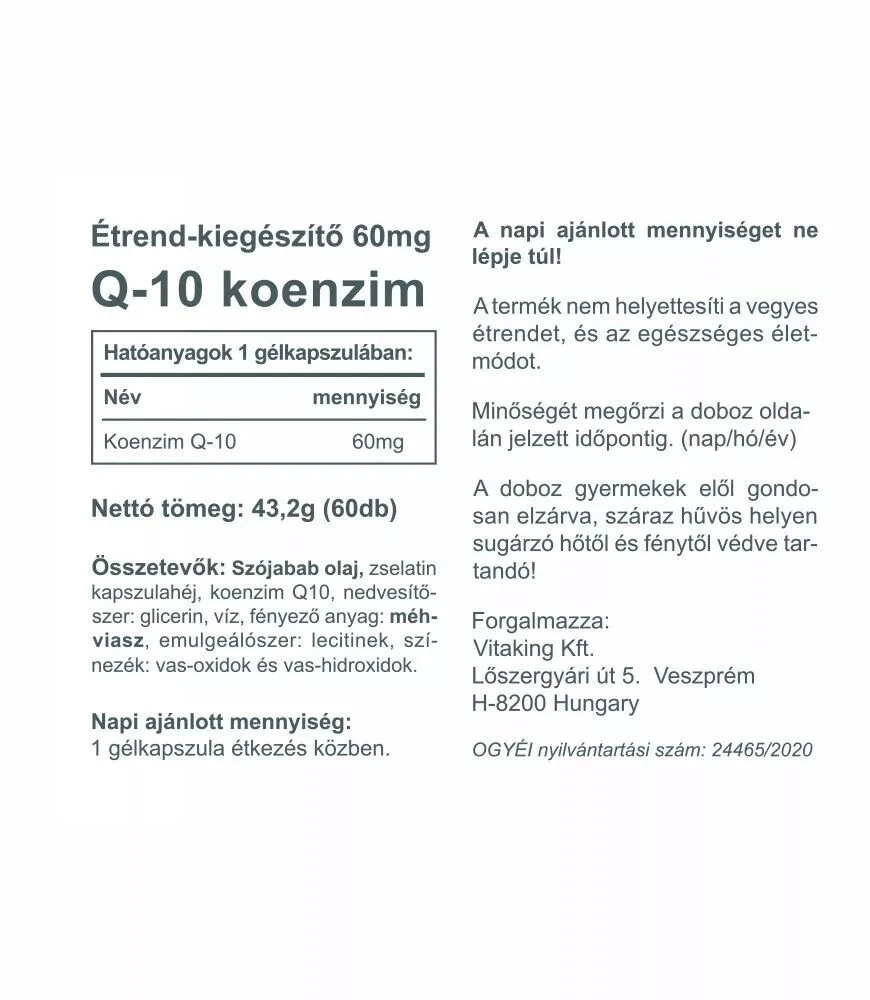 Vitaking Q-10 Coenzyme 60 mg (60 Softgels)