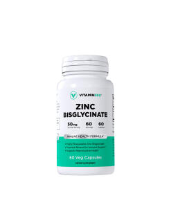 Vitamin360 Zinc Bisglycinate 50 mg (60 Veg Capsules)