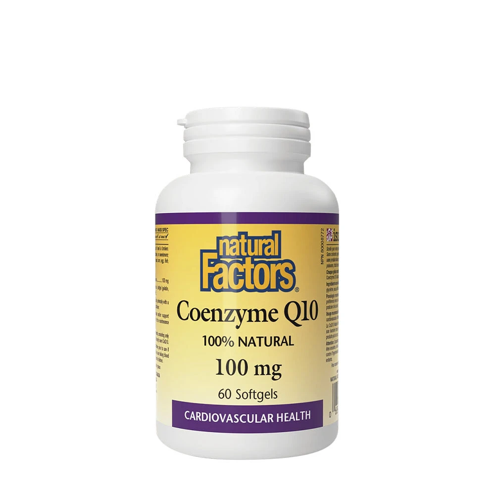 Natural Factors Coenzyme Q10 100 % Natural 100 mg (60 Softgels) - Eco Supplements CZ