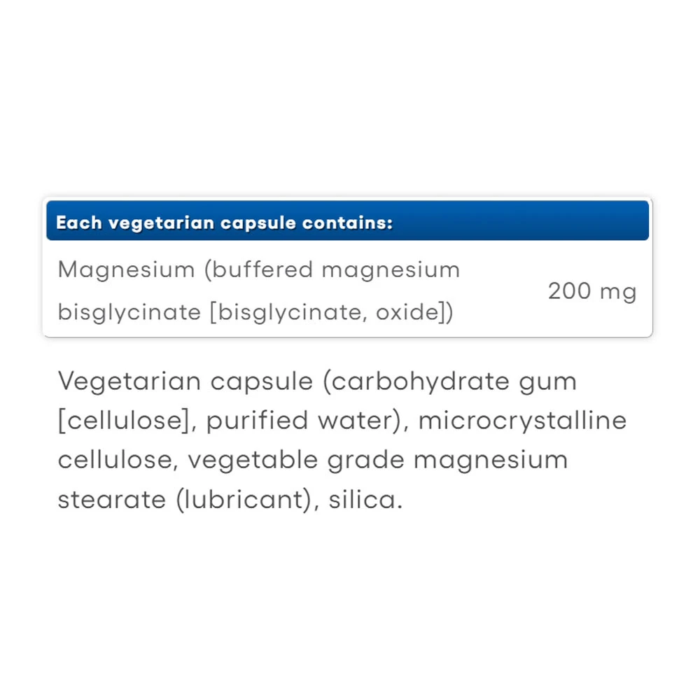 Natural Factors - Čistý hořčík bisglycinát 200 mg (120 kapslí) - Obrázek 2
