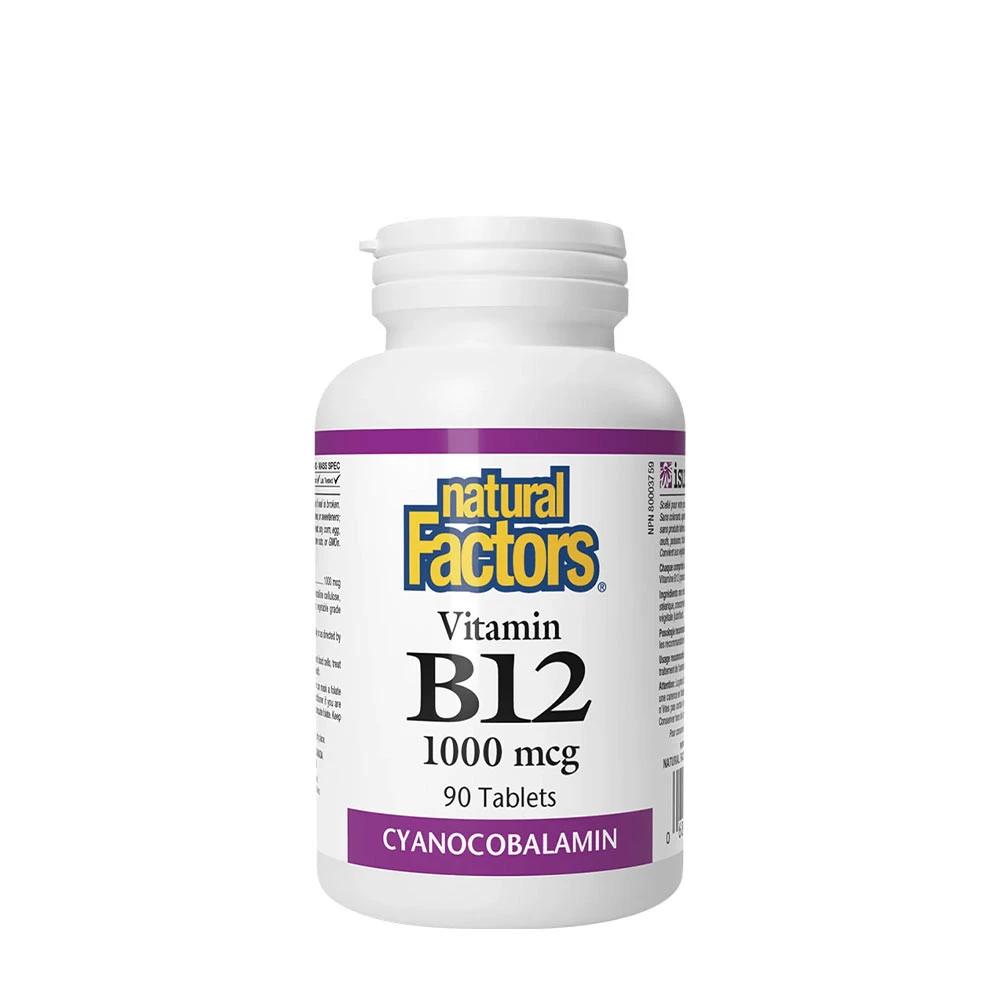 Natural Factors Vitamin B12 1000 mcg (90 Tablets) - Eco Supplements CZ