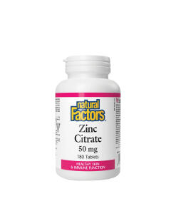 Natural Factors Zinc Citrate 50 mg (180 Tablets) - Eco Supplements CZ