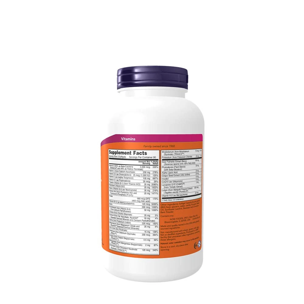 NOW Foods ADAM Multi-Vitamin for Men 180 Softgelů - Obrázek 2