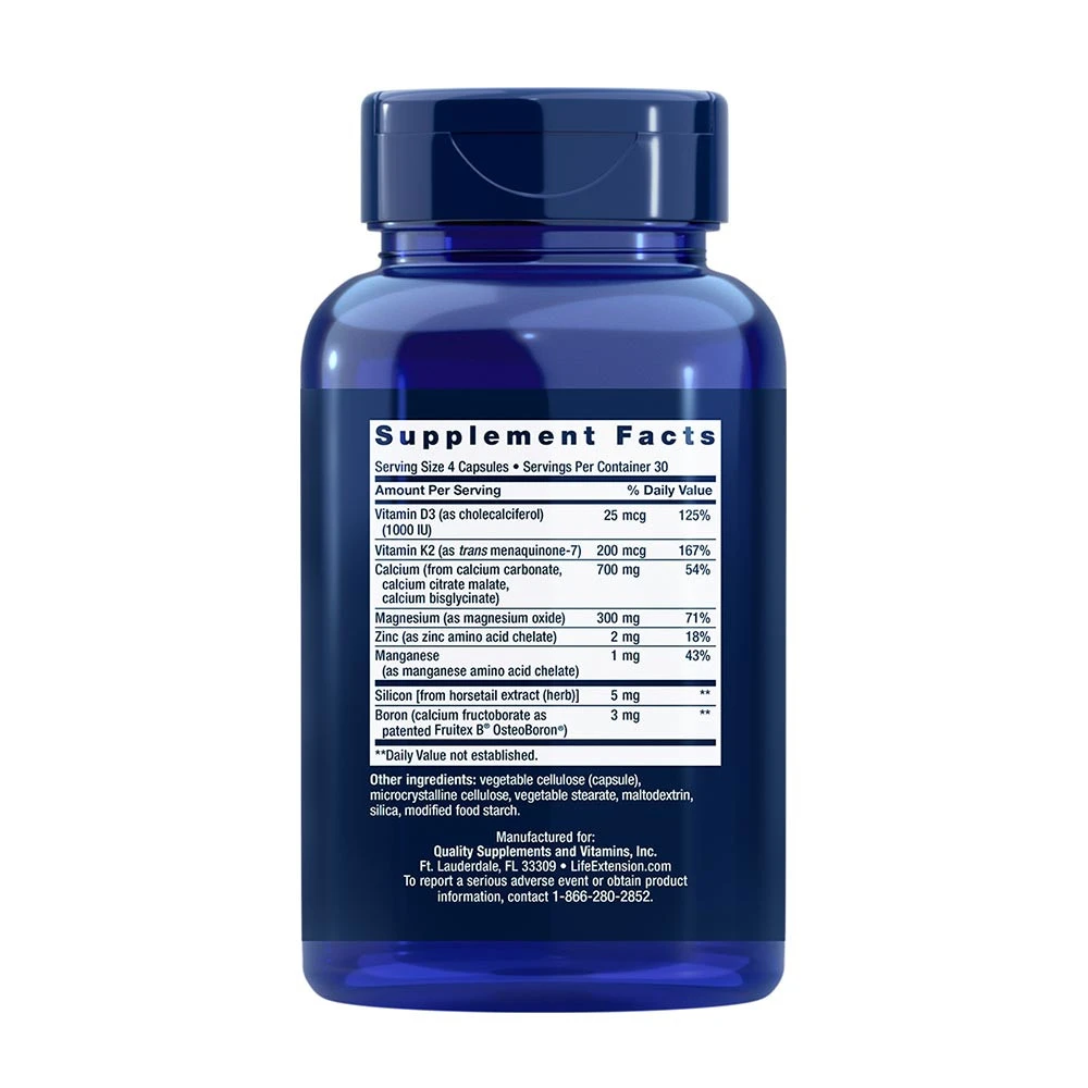 Life Extension Bone Restore with Vitamin K2 120 Kapsle - Obrázek 2