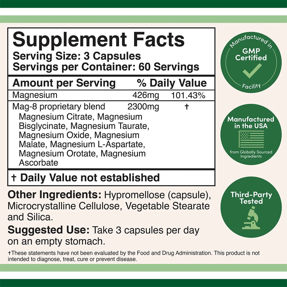 Double Wood Supplements Magnesium Komplex 180 Kapsle - Obrázek 2