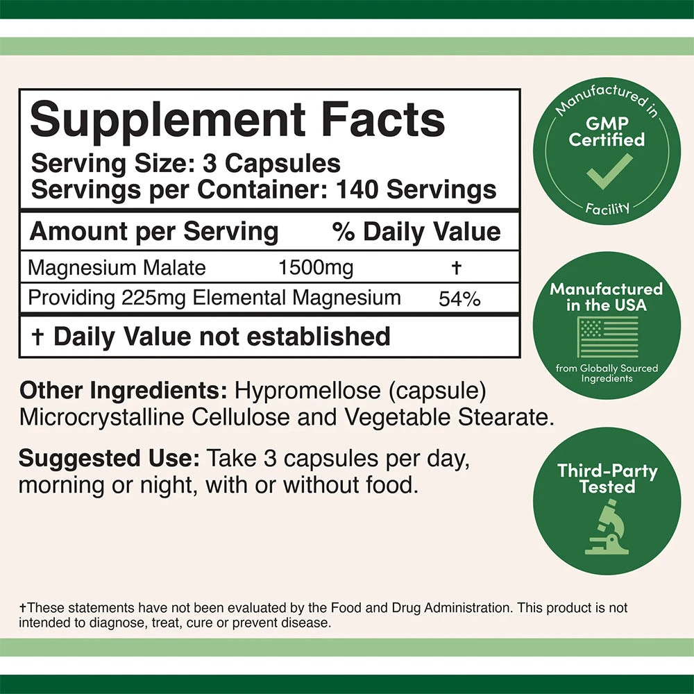 Double Wood Supplements Magnesium Malate 420 Kapsle - Obrázek 2
