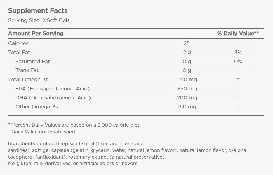 1210mg Lemon - 60 softgels - Eco Supplements CZ