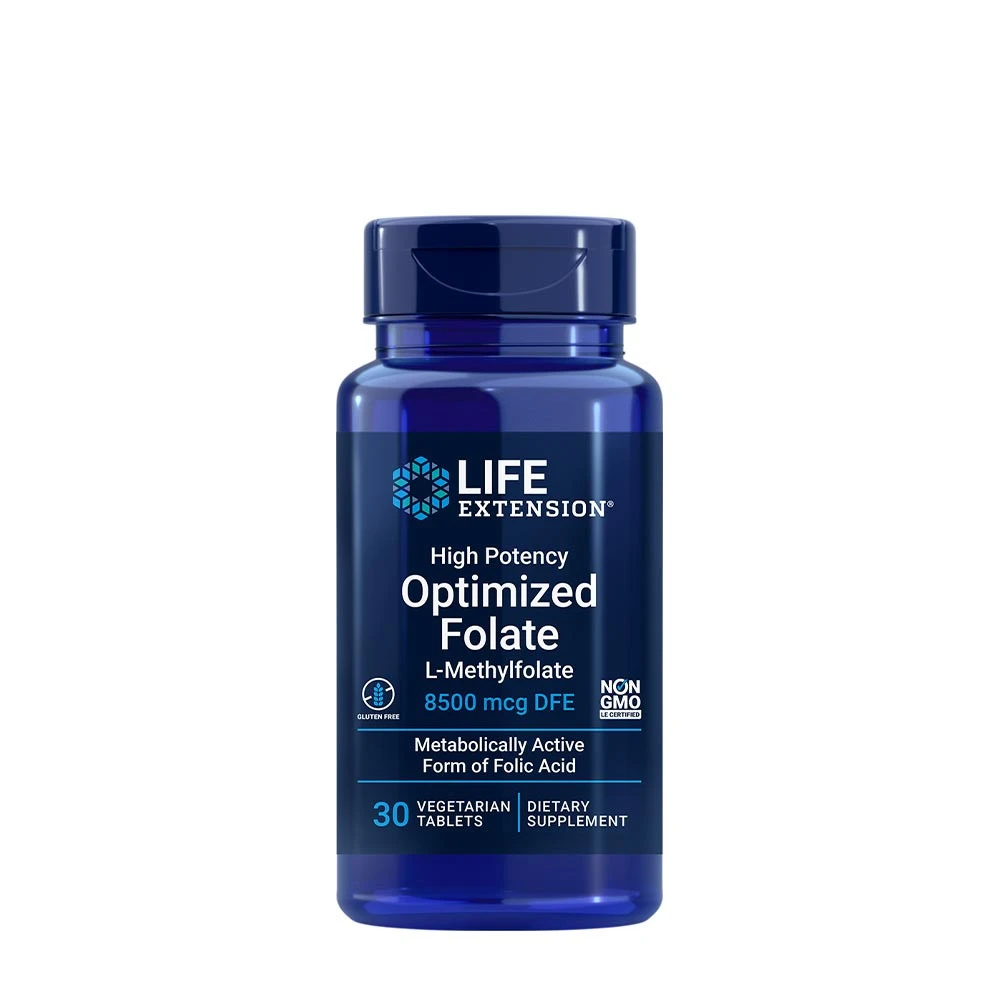 High Potency Optimized Folate - 30 vegetarian tabs - Eco Supplements CZ