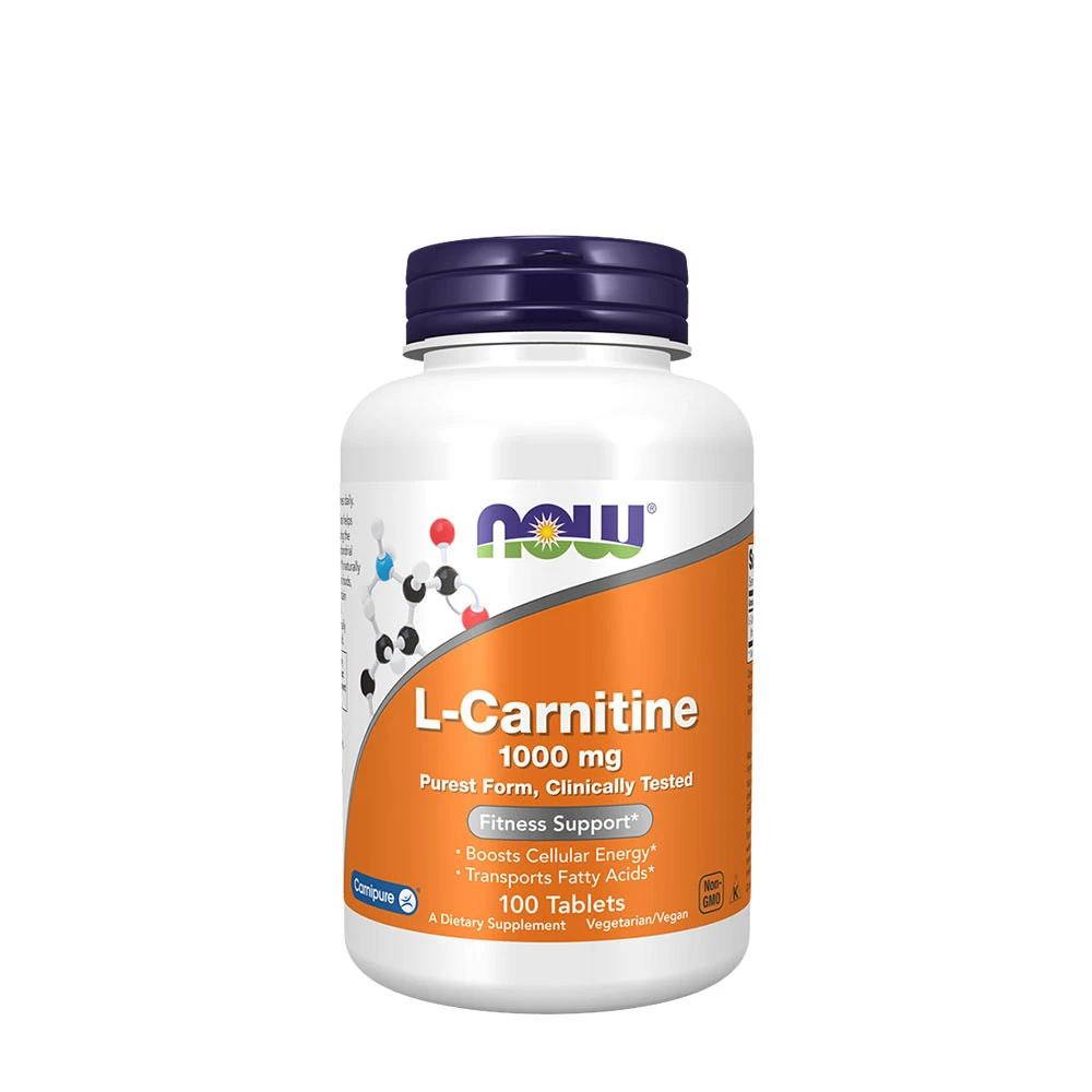 NOW L-Carnitine 1000 mg (100 Tablets) - Eco Supplements CZ