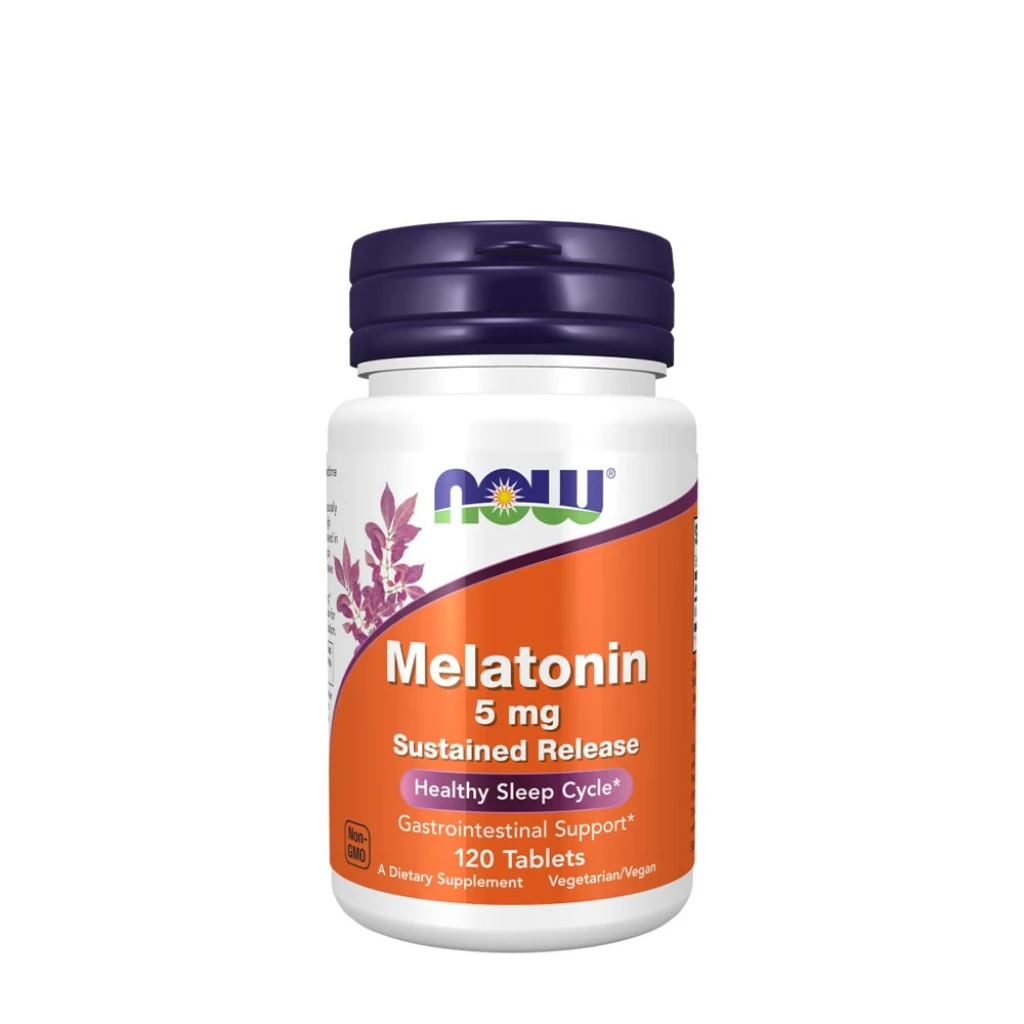 NOW Melatonin 5 mg Sustained Release (120 Tablets) - Eco Supplements CZ