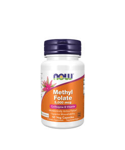 NOW Methyl Folate 5000 mcg (50 Veg Capsules) - Eco Supplements CZ