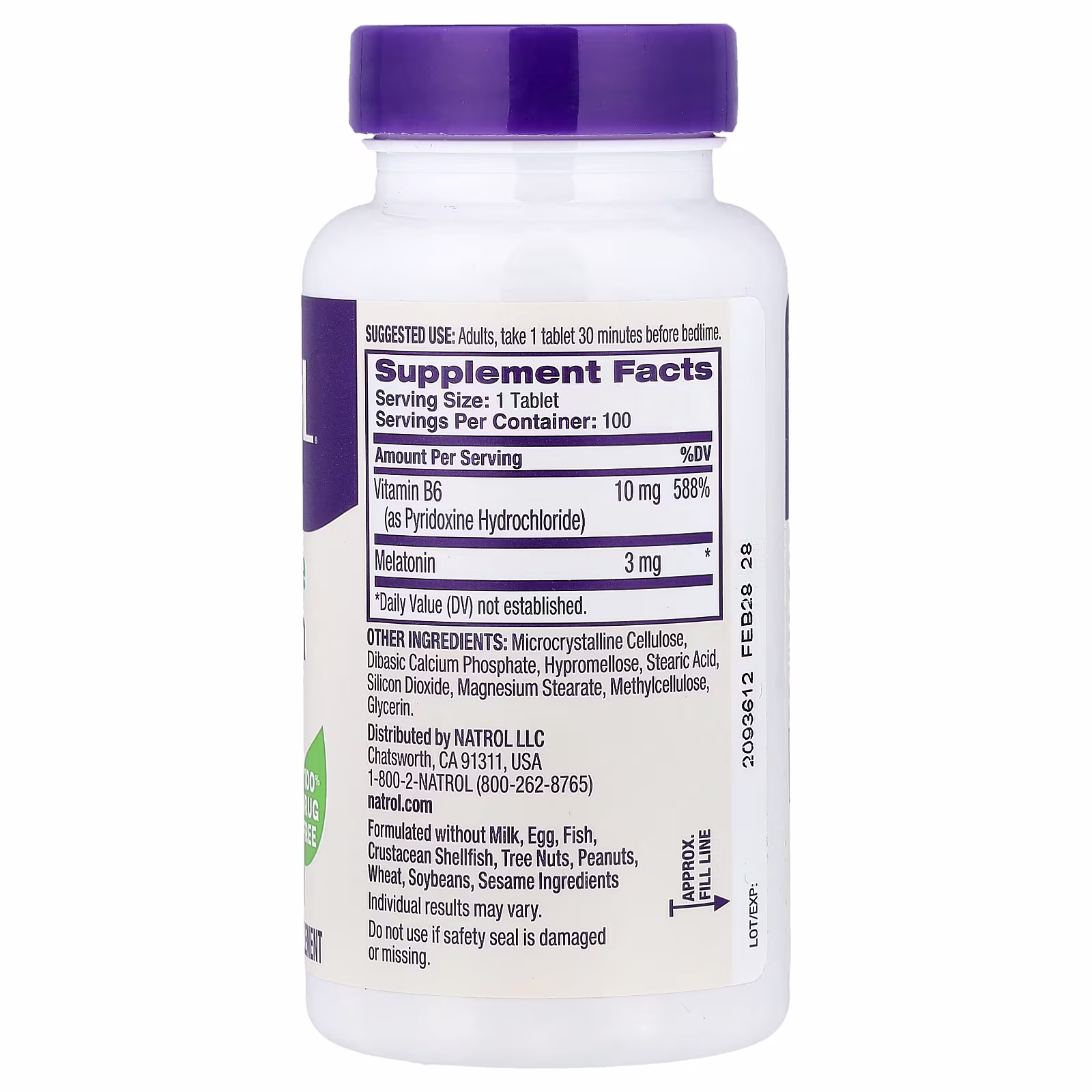 Natrol Melatonin Time Release 3 mg 100 Retardovaných tablet - Obrázek 2