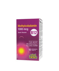 Natural Factors B12 Methylcobalamin 1000 mcg (90 Tablets) - Eco Supplements CZ