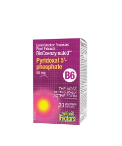 Natural Factors BioCoenzymated Pyridoxal 5-Phosphate B6 50 MG (30 Veggie Capsules) - Eco Supplements CZ