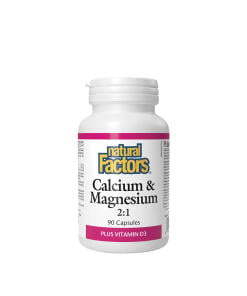 Natural Factors Calcium & Magnesium 2:1 Plus Vitamin D3 (90 Capsules) - Eco Supplements CZ