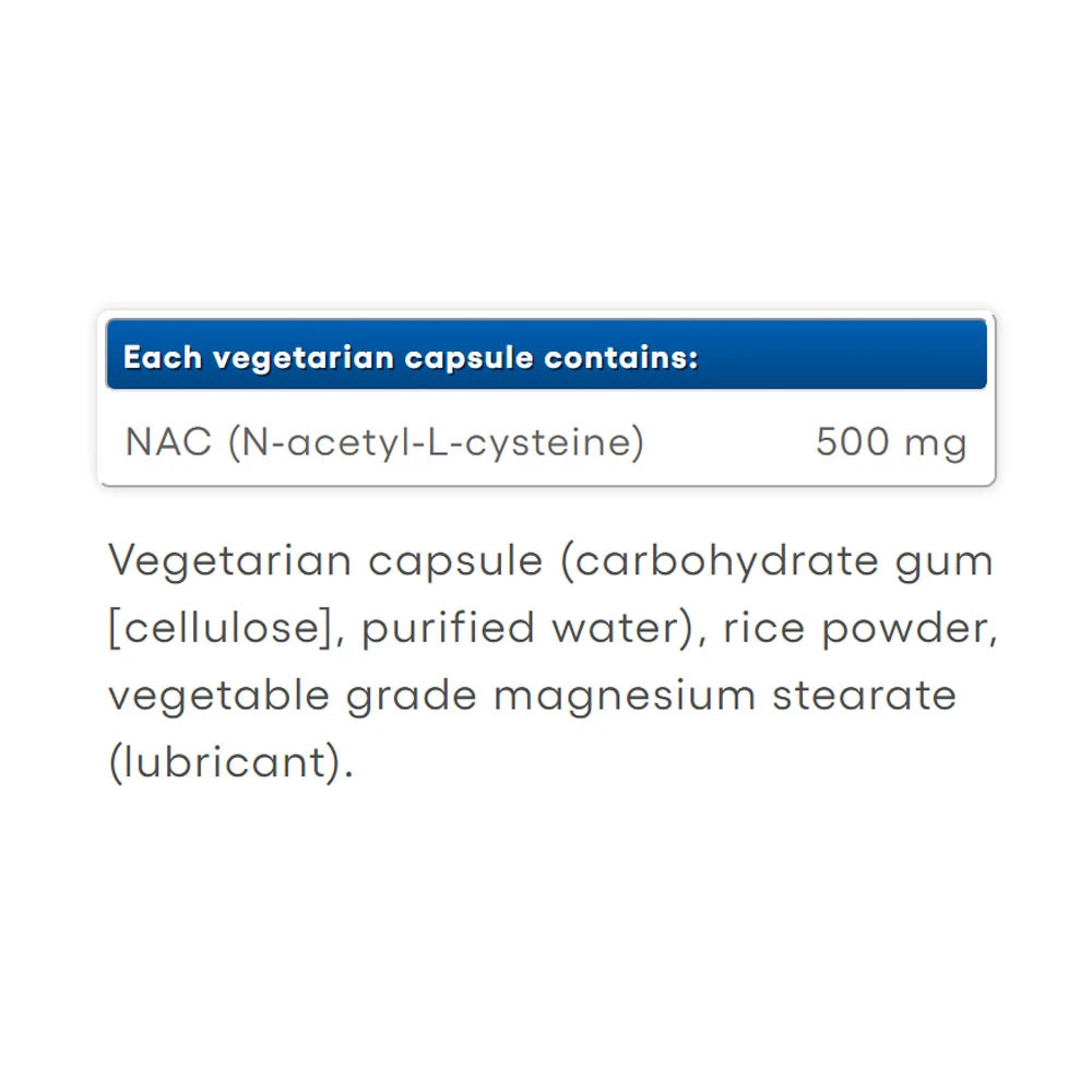Natural Factors N-Acetyl-L-Cysteine 500 mg 90 Kapsle - Obrázek 2