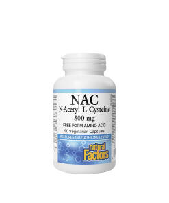 Natural Factors N-Acetyl-L-Cysteine Amino Acid 500 mg (90 Capsules) - Eco Supplements CZ