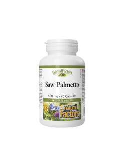 Natural Factors Saw Palmetto 500 mg (90 Capsules) - Eco Supplements CZ
