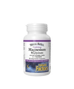 Natural Factors Stress-Relax Nighttime Magnesium Bisglycinate (90 Capsules) - Eco Supplements CZ