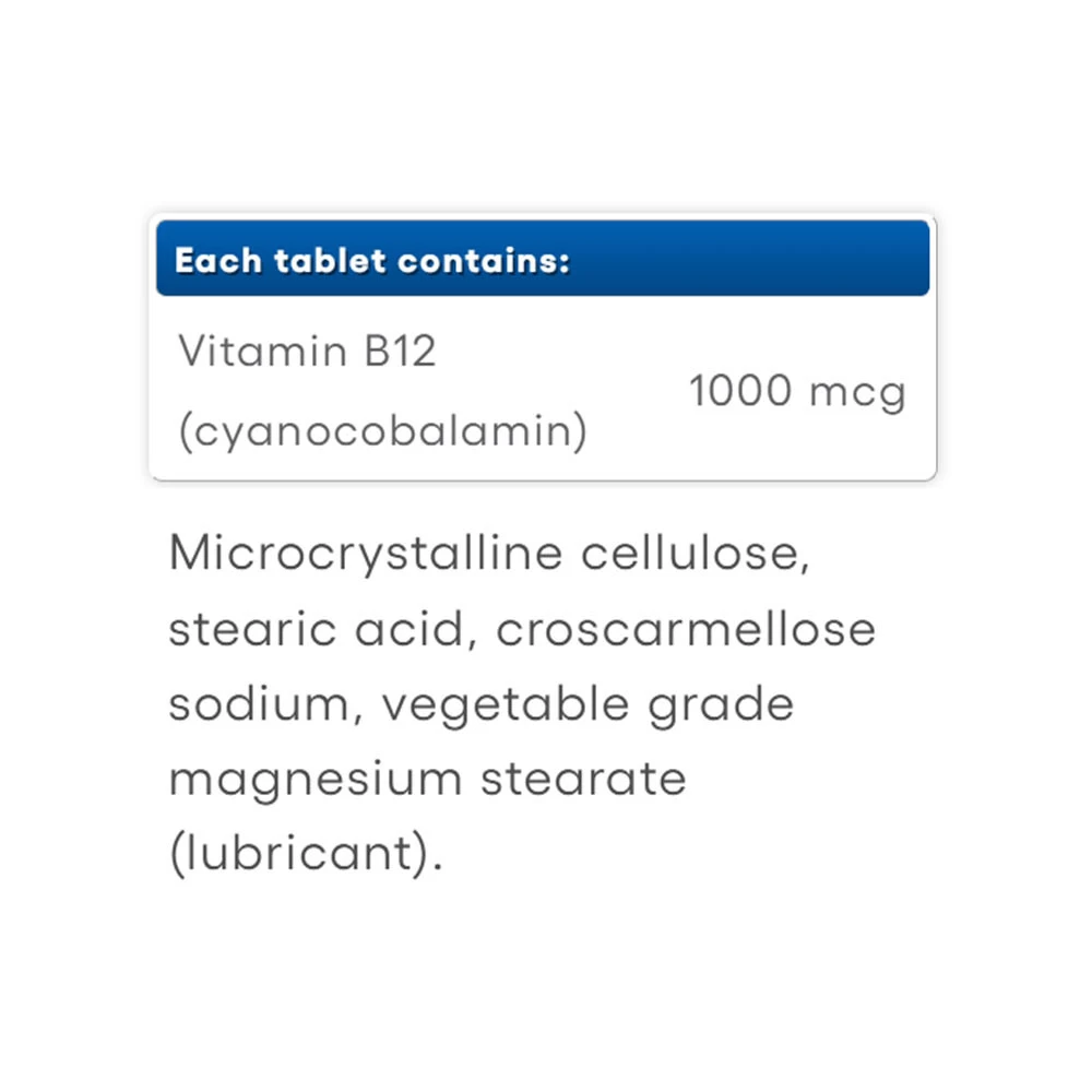 Natural Factors Vitamin B12 1000 mcg 90 Tablety - Obrázek 5