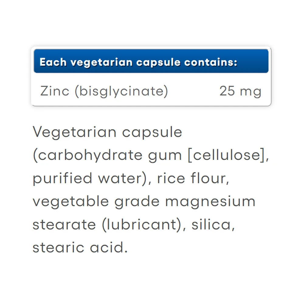 Natural Factors Zinc Bisglycinate 25 mg 120 Kapsle - Obrázek 2