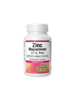 Natural Factors Zinc Bisglycinate 25 mg  (120 Capsules) - Eco Supplements CZ