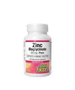 Natural Factors Zinc Bisglycinate 25 mg  (120 Capsules) - Eco Supplements CZ